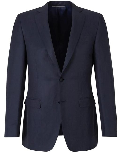 Canali Blue Single-Breasted Blazer for men