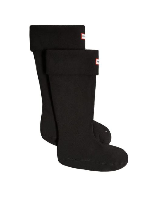 Hunter Black Fold-Down-Cuff Boot Socks
