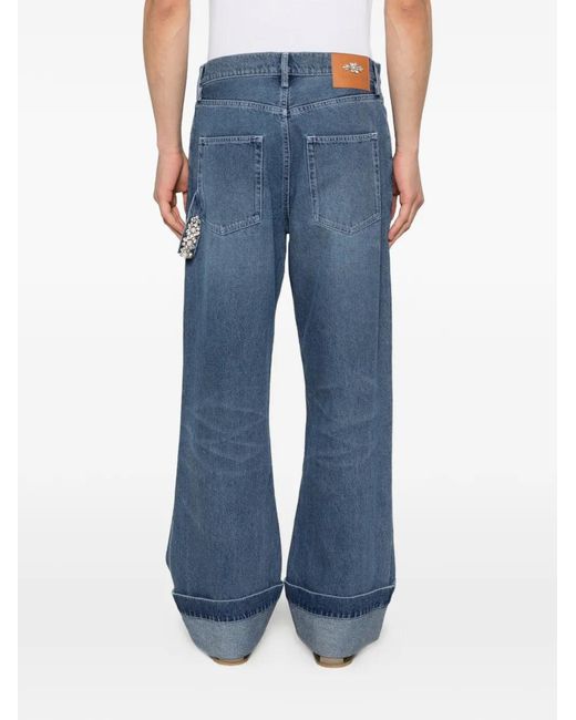 Simone Rocha Blue Cuffed Jeans for men