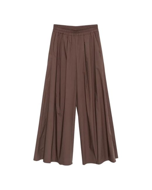 Marc Ellis Brown Elasticated-Waistband Pleated-Design Trousers