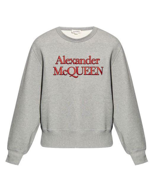 Alexander McQueen Sweatshirt mit Logo-Print in Gray für Herren
