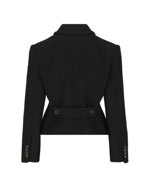 Chloé Black Button-Front Patch-Pocket Blazer Jacket