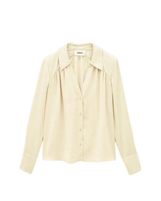Ba&sh Natural Wilna Gathered Long-Sleeved Shirt