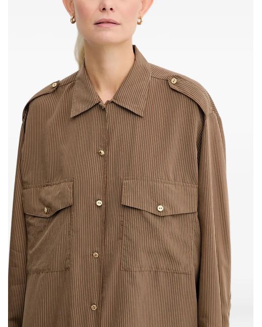 Sessun Brown Pinestripe Shirt