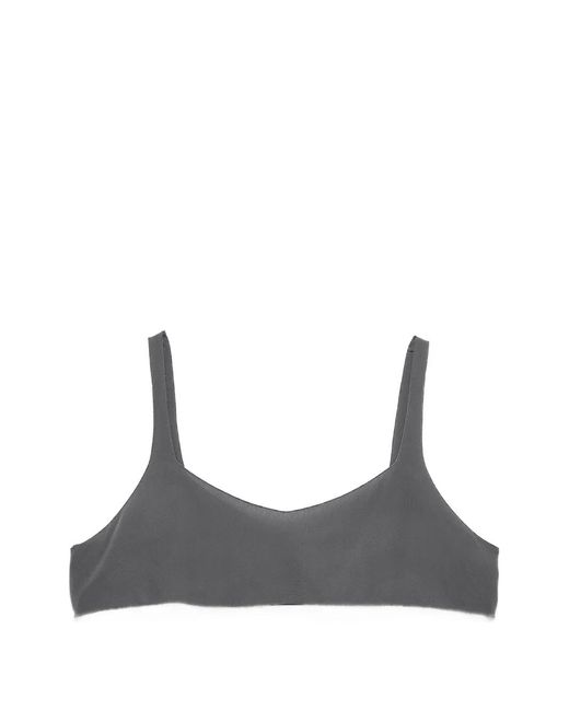 Prada Gray Crepe De Chine Top