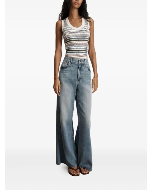 Veronica Beard Gray Ezinna Striped Top