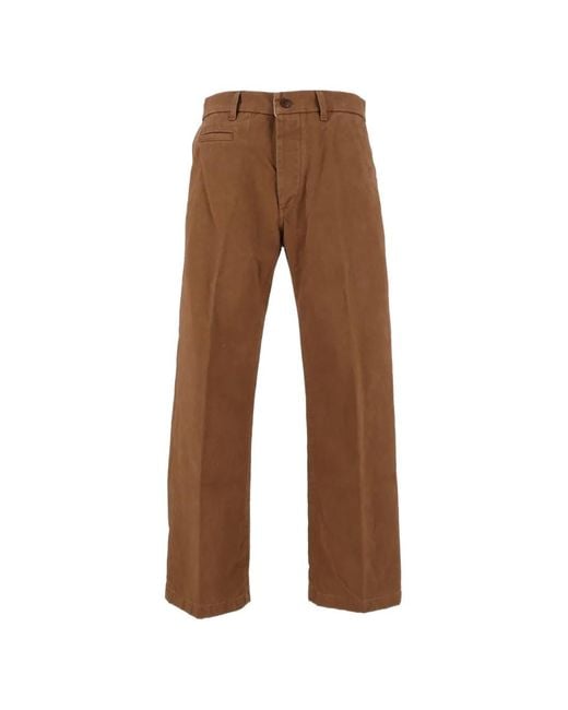 Tela Genova Brown Renzo Chino Trousers for men
