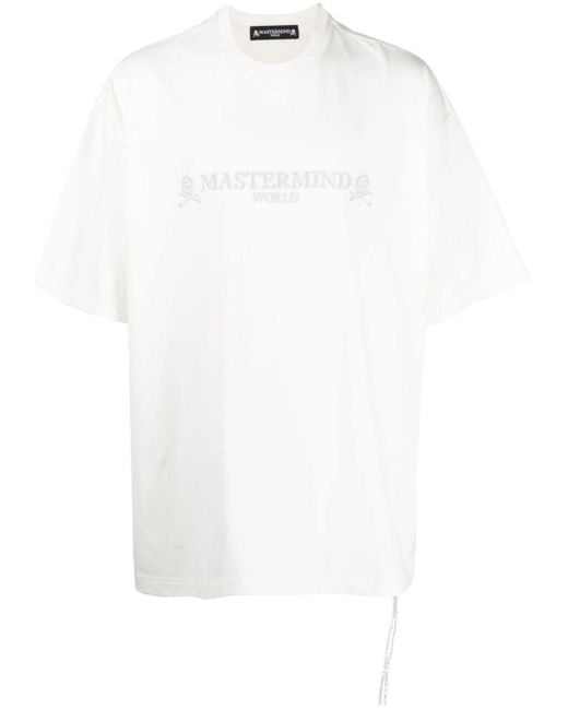 T-shirt con ricamo di MASTERMIND WORLD in White da Uomo