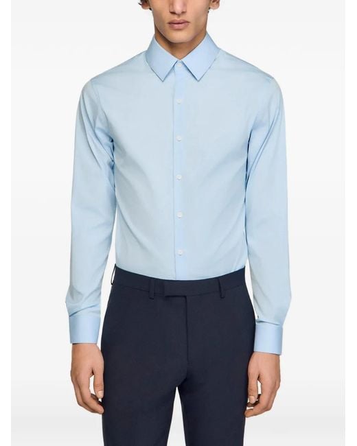 Sandro Blue Plain Shirt for men