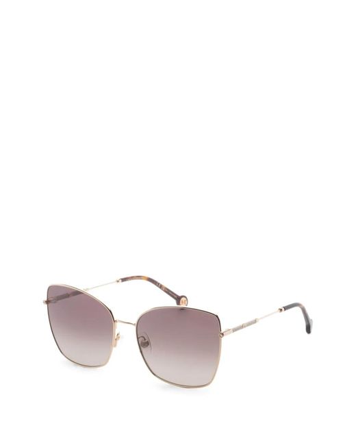 Carolina Herrera Pink Square-Frame Sunglasses