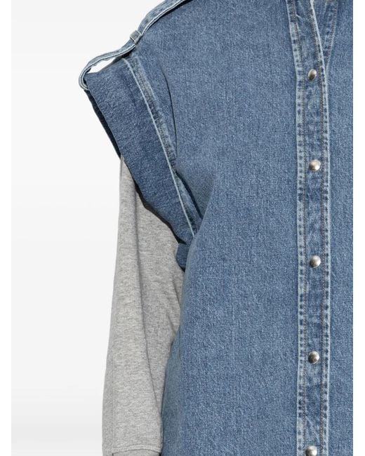 IRO Blue Gilet À Épaulettes