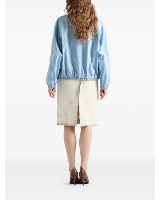 Prada Jack Met Geborduurd Logo En Elastische Manchetten in het Blue