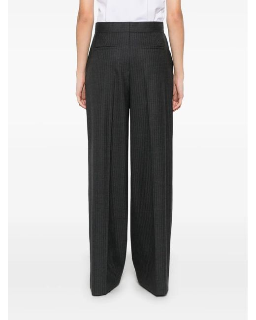 Fendi Gray Pantalon De Costume À Fines Rayures