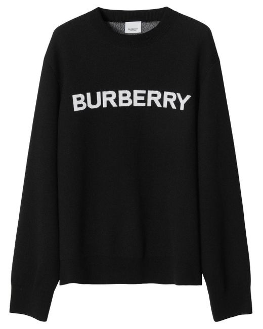 Burberry Black Intarsia-knit Logo Jumper