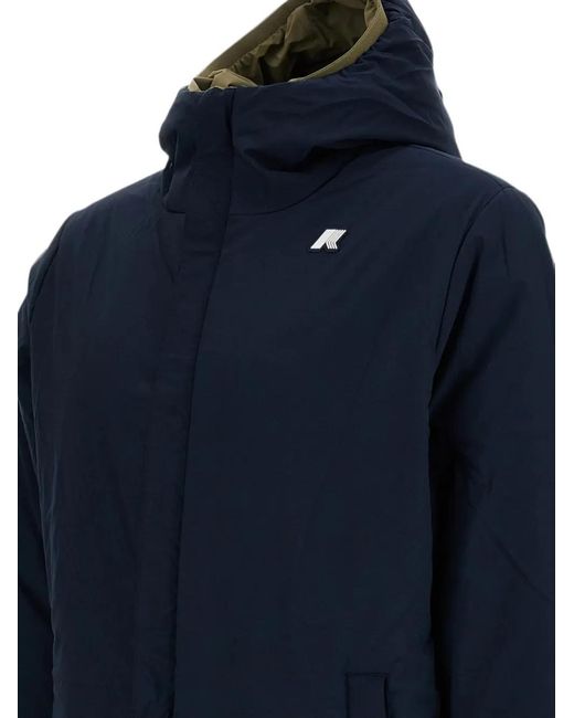 K-Way Green Reversible Hooded Jacket for men