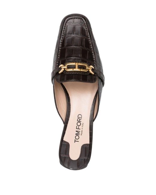 Tom Ford Brown Whitney Leather Mules