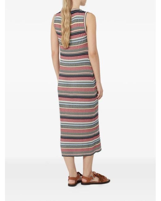 Weekend by Maxmara White Striped Midi Dress