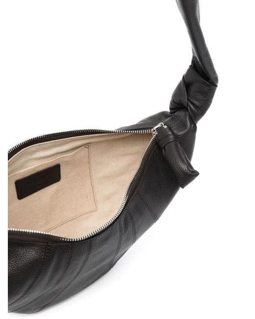 Lemaire Black Croissant Small Leather Shoulder Bag - Unisex - Grained Leather/cotton