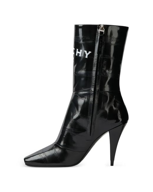 Givenchy Black Logo-Print Ankle Boots