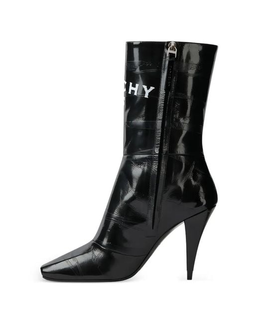 Givenchy Black Logo-Print Ankle Boots