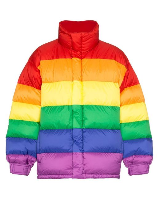 Burberry Red Rainbow Feather Down Puffer Jacket for men