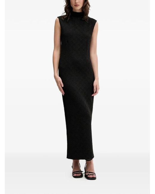 HUGO Black Naired Midi Dress