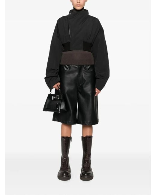 Rick Owens Black Double-Breasted Cropped Jacket