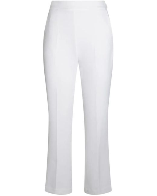 Pantalones capri con placa del logo Elisabetta Franchi de color White
