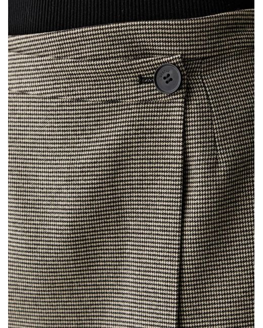Gestuz Black Houndstooth-Pattern Wrap Skirt