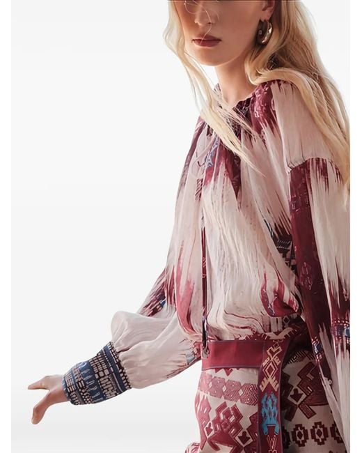 Devotion Red Aria Patterned Blouse
