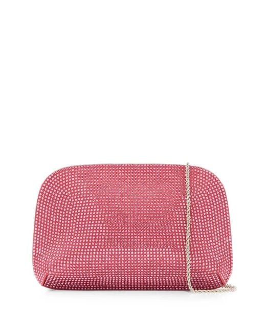 Giorgio Armani Pink Crystal-Embellished Satin Clutch Bag