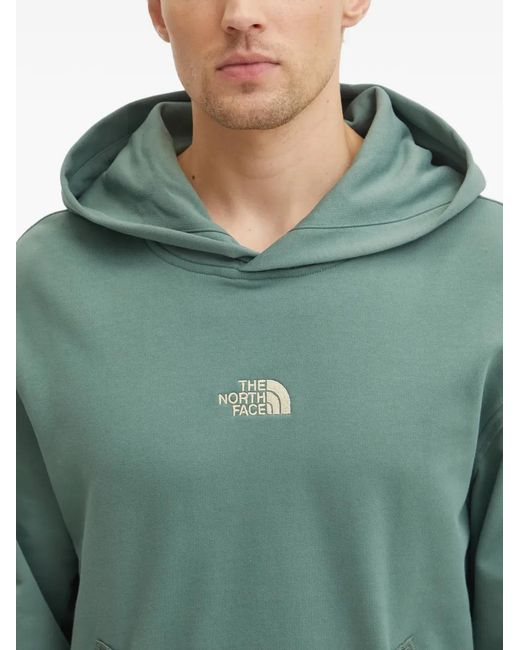 The North Face Green Logo-Embroidery Hoodie for men