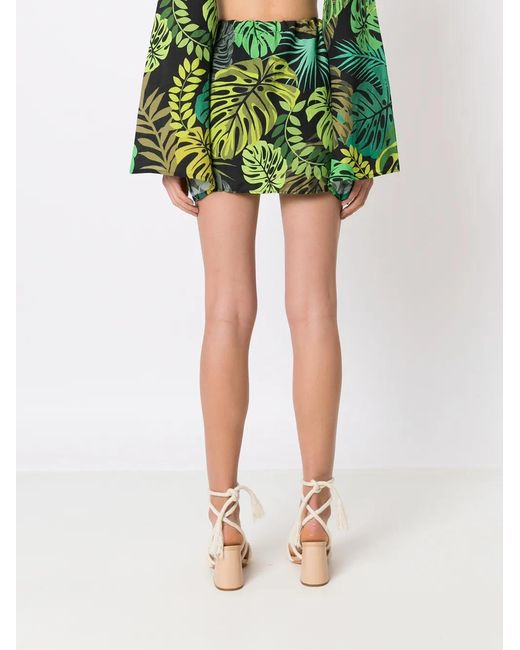Amir Slama Green Tropical Print Skirt