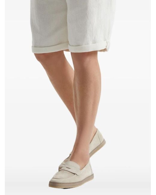 メンズ Brunello Cucinelli レザーローファー Natural