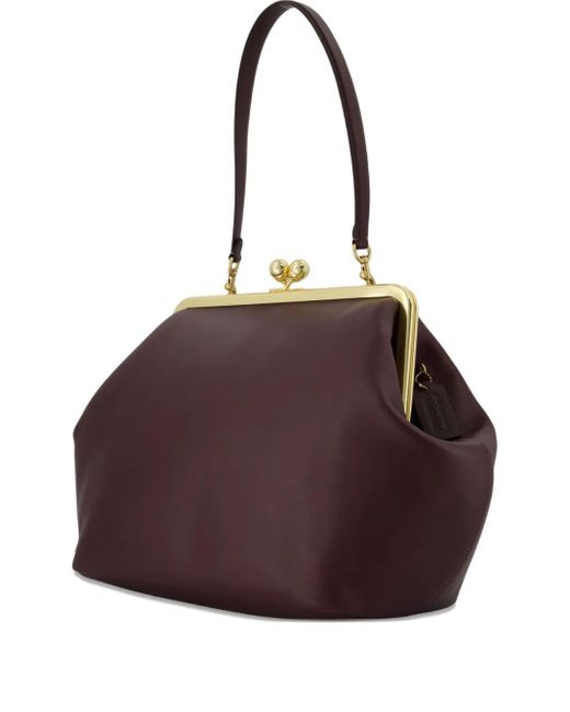 COACH Purple Large Kisslock Shoulder Bag