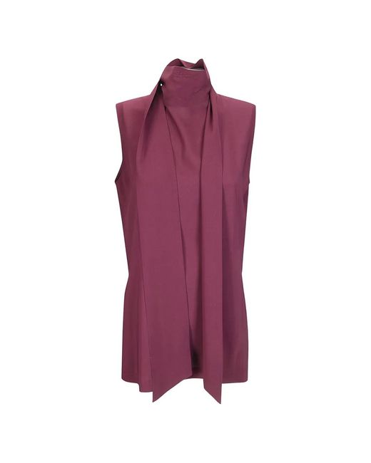 Alberto Biani Purple Scarf-Detail Top