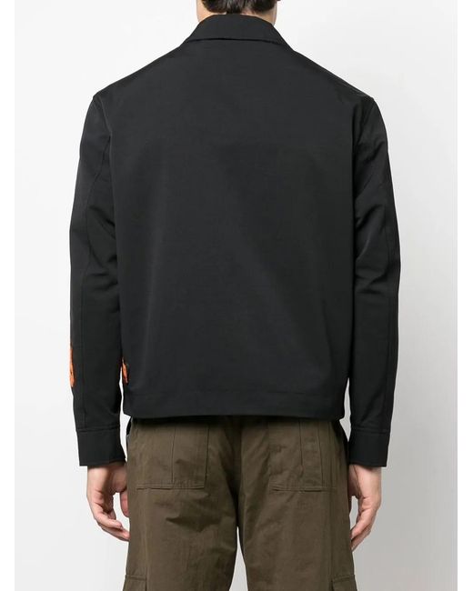 Off-White c/o Virgil Abloh Black Embroidered Motif Zipped Jacket for men