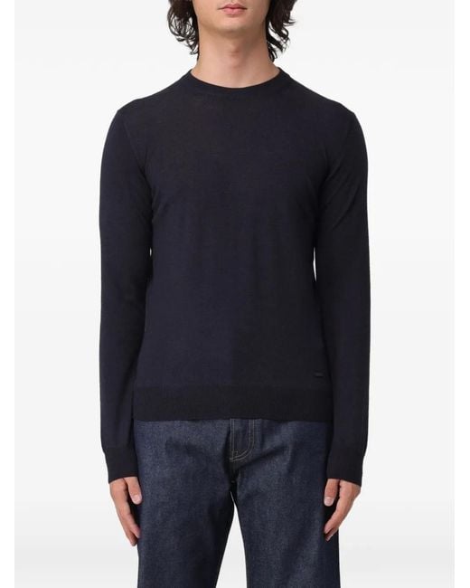 Brooksfield Blue Crew-Neck Long-Sleeve Sweater for men