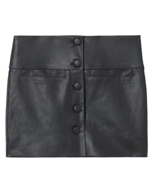 Proenza Schouler Black Faux-Leather Mini Skirt