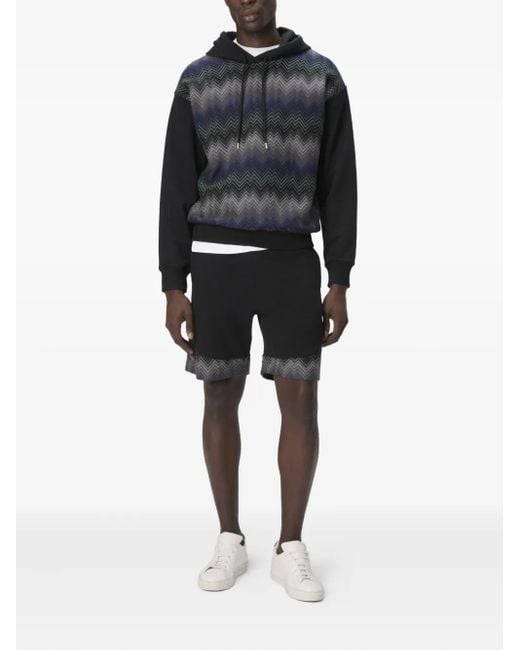 Missoni Black Chevron-Pattern Hoodie for men