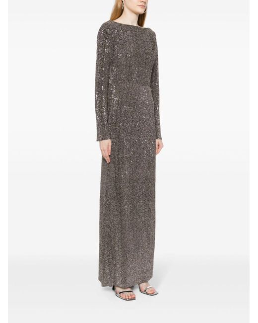 Stine Goya Maxi-jurk Verfraaid Met Pailletten in het Gray