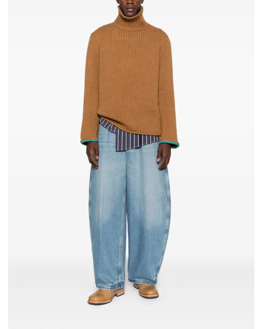 Loewe Brown Roll-Neck Sweater for men