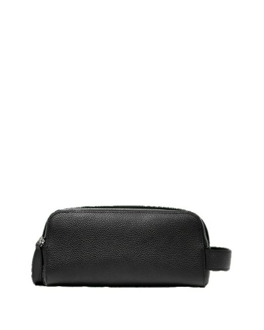 Lancel Black Ninon Leather Zip-Top Toiletry Bag