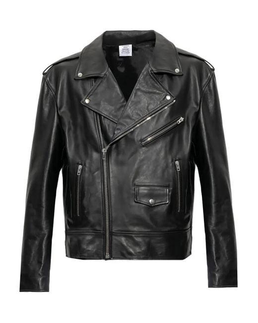 Vetements Leren Jack in het Black voor heren