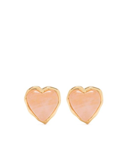 Bimba Y Lola White Heart-motif Stud Earrings