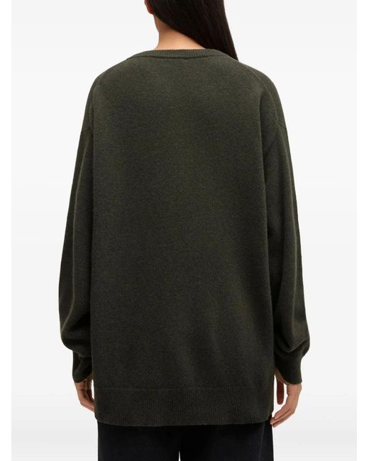 Ganni Green Oversized Graphic Sweater