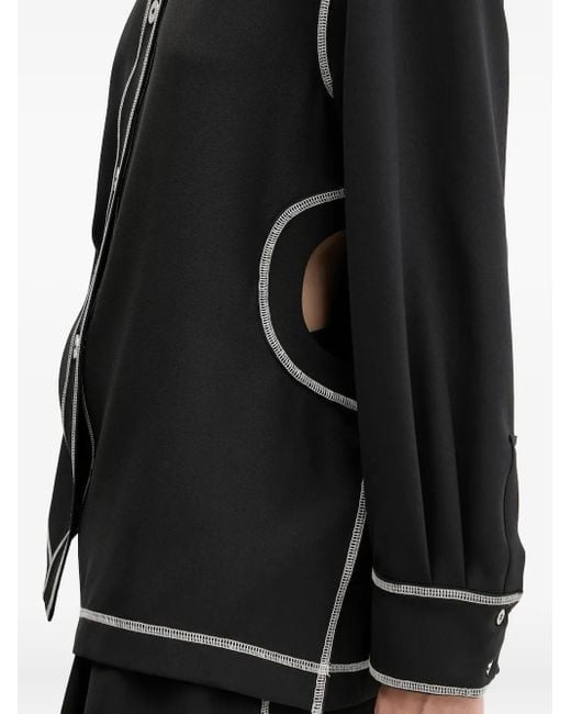Stine Goya Black Contrast-Stitch Button-Down Shirt