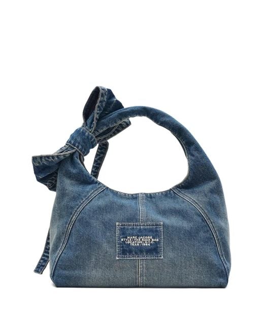 Marc Jacobs Blue The Bow Denim Sack Shoulder Bag