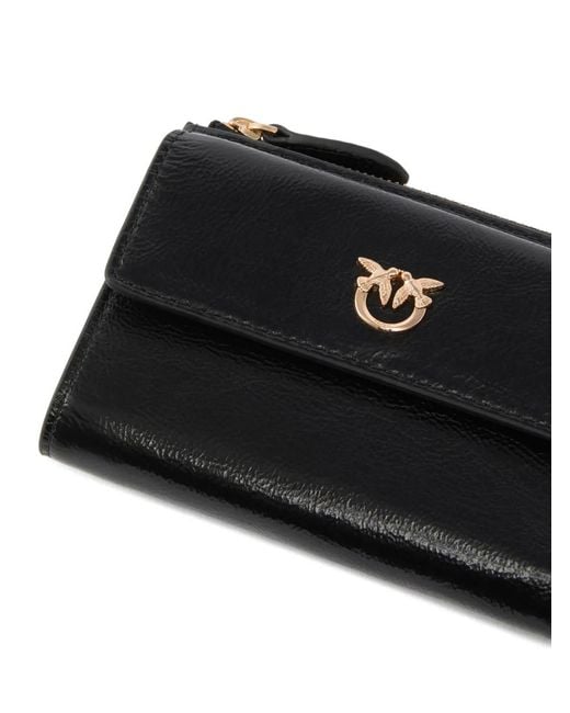 Pinko Black Portefeuille Pliant Love Birds