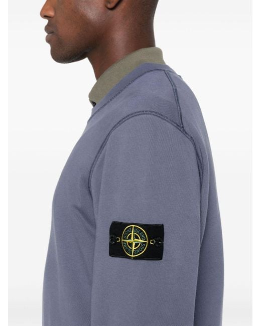 Stone Island Blue Crew-Neck Sweatshirt for men